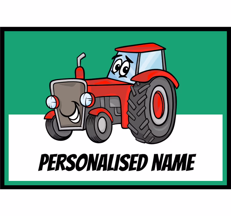Otroška rolo senčila personaliziran rdeč traktor - TenStickers