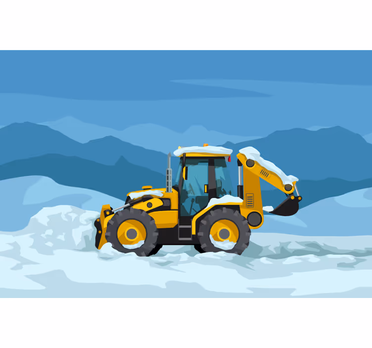 Otroška rolo senčila realističen rumeni traktor - TenStickers