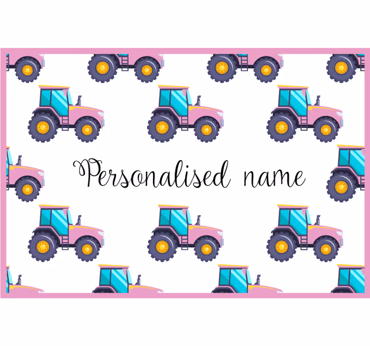 Otroška rolo senčila roza personaliziran traktor - TenStickers