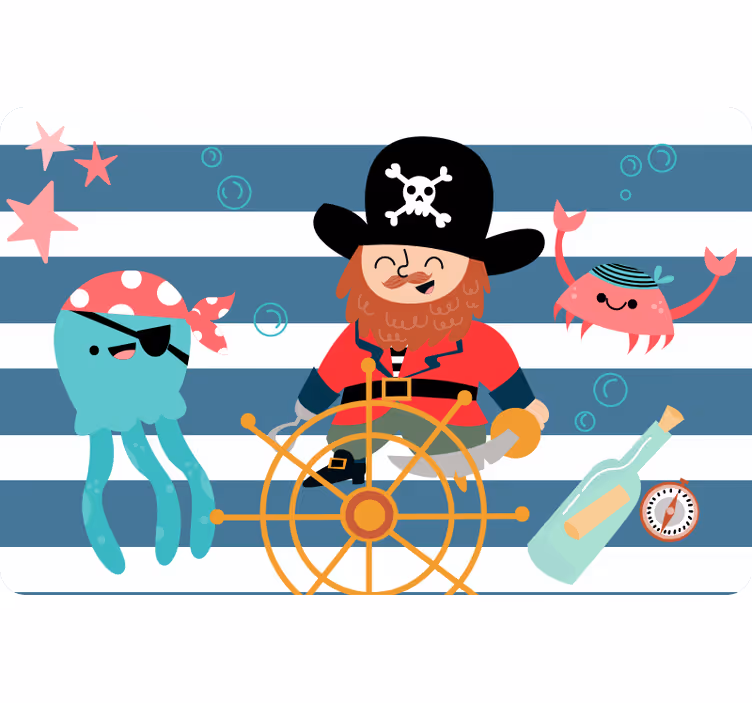 Otroška rolo senčila piratska zemljevid za otroke - TenStickers
