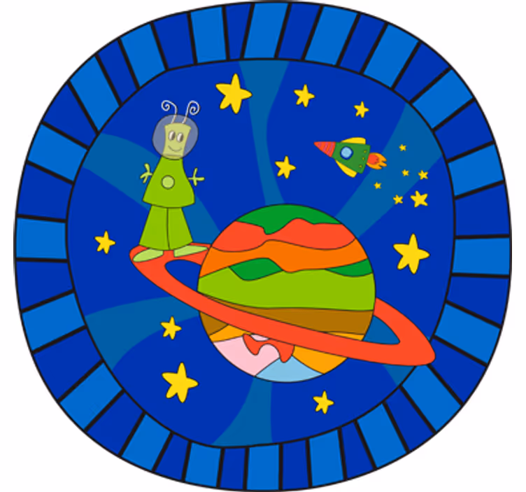Otroška rolo senčila z zelenimi vesoljci - TenStickers