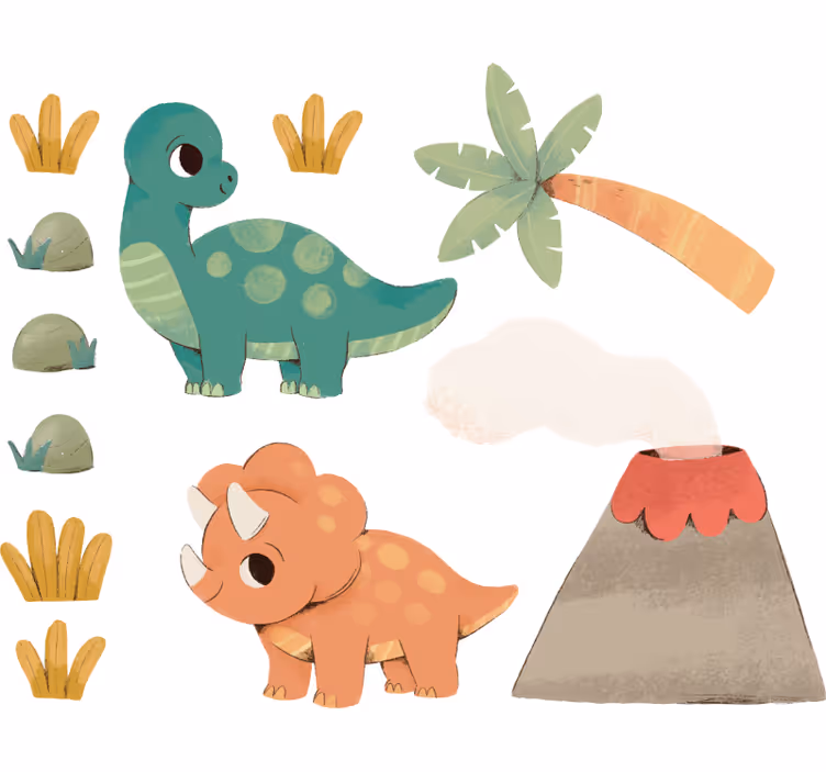 Otroška rolo senčila z dinozavri v akvarelu - TenStickers