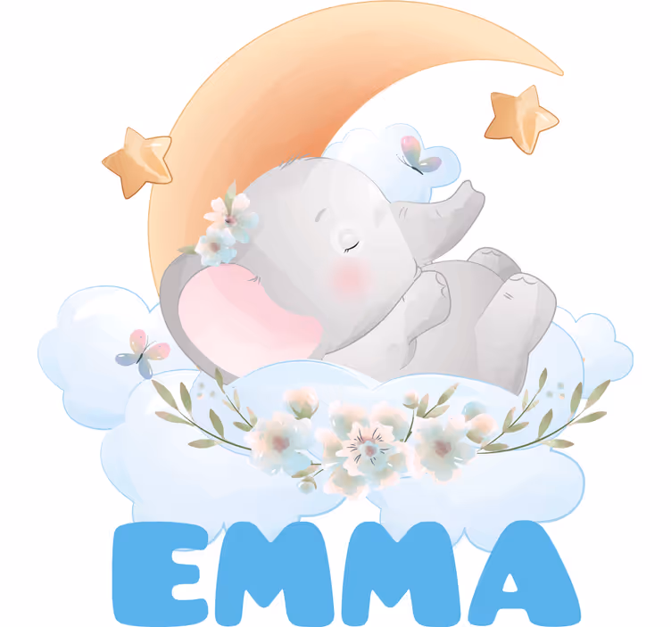 Otroška rolo senčila slonček z imenom - TenStickers