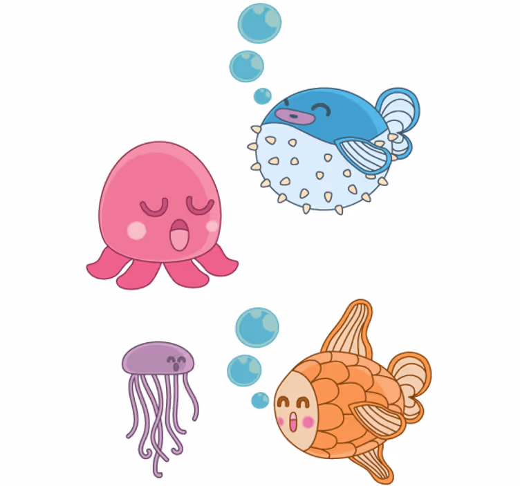 Otroška rolo senčila z ilustracijo ribic - TenStickers