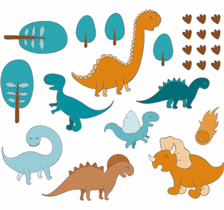 Otroška rolo senčila dinozavrska pokrajina - TenStickers