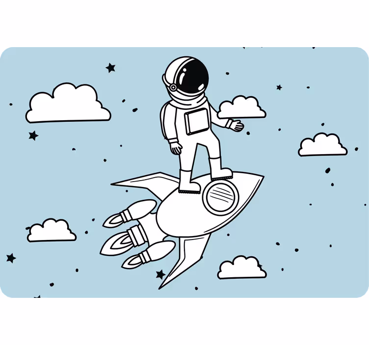 Otroška rolo senčila raketa astronavt in zvezde - TenStickers