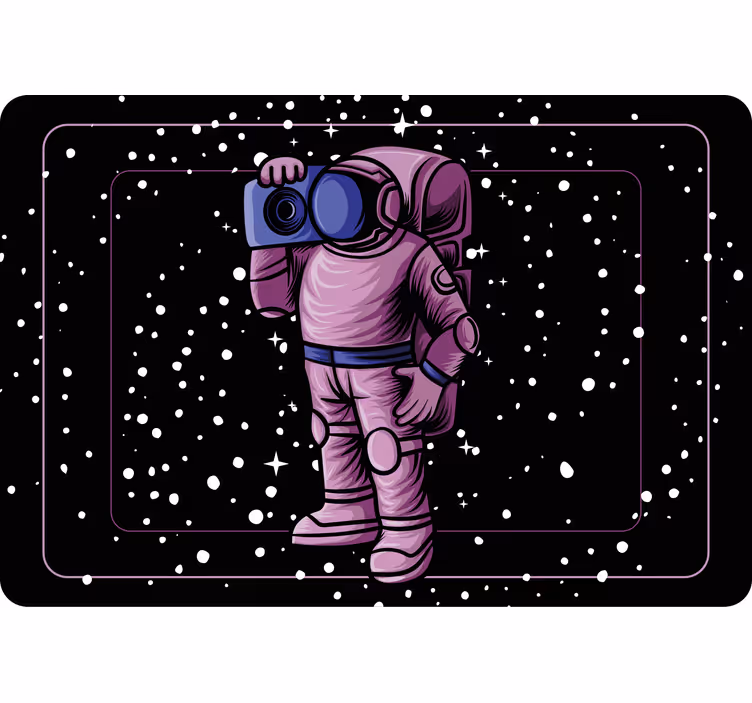 Otroška rolo senčila astronavt drži radijsko kaseto - TenStickers
