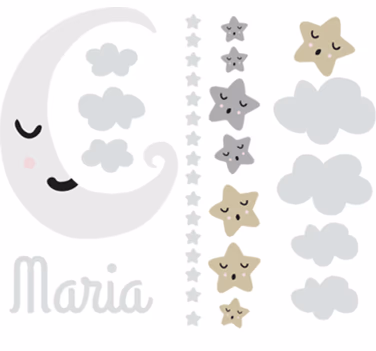Otroška rolo senčila z lunami in zvezdami po meri - TenStickers