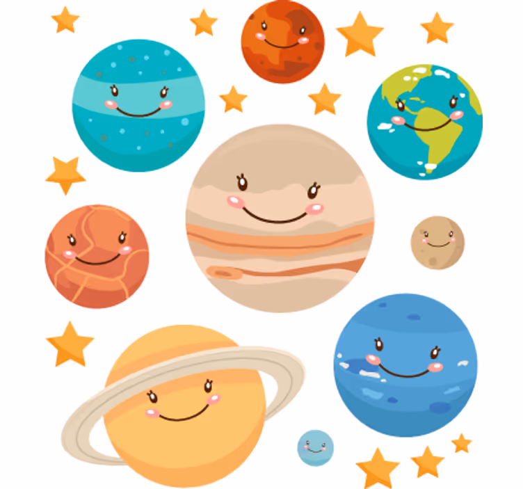 Otroška rolo senčila nalepke planetov sončnega sistema - TenStickers