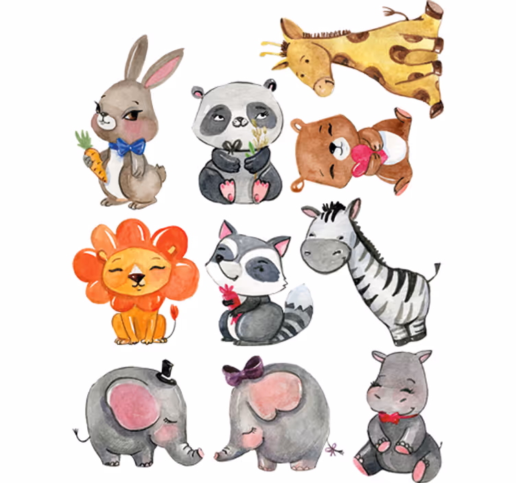 Otroška rolo senčila nalepke živali iz džungle - TenStickers