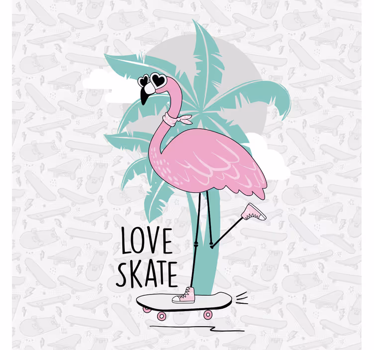 Otroška rolo senčila s flamingom na rolkah - TenStickers