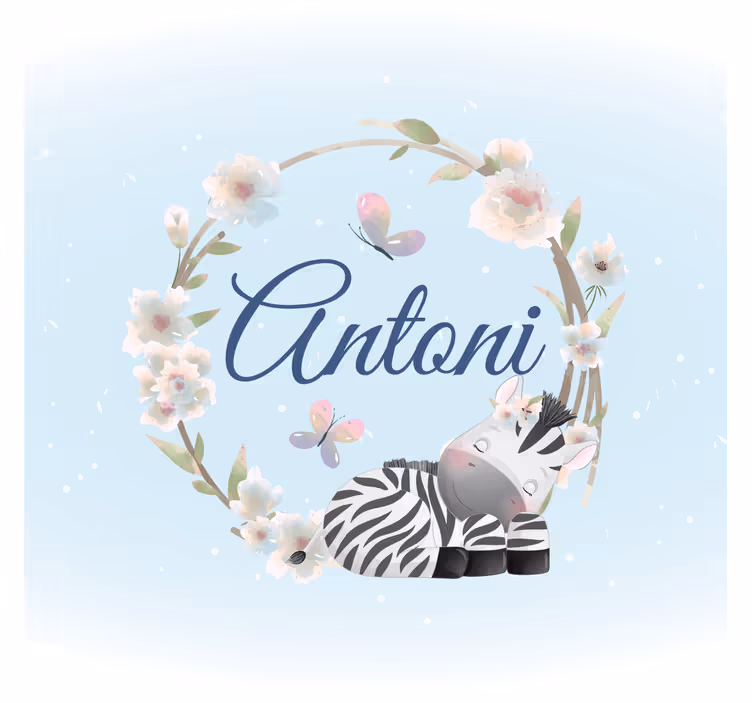 Otroška rolo senčila zebra s imenom - TenStickers