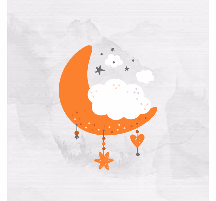 Otroška rolo senčila minimalistična luna in oblaki - TenStickers