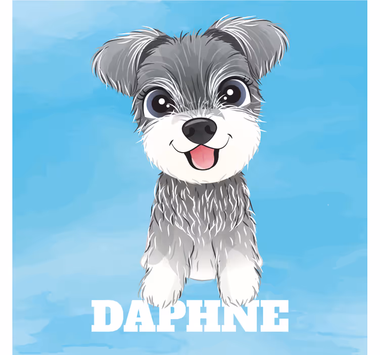 Otroška rolo senčila s schnaucerjem in imenom - TenStickers