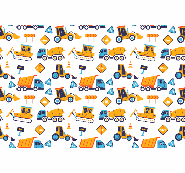 Otroška rolo senčila na gradbišču z risankami - TenStickers