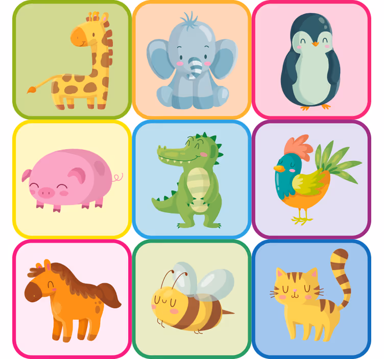Otroška rolo senčila nalepka za otroško pohištvo živali - TenStickers