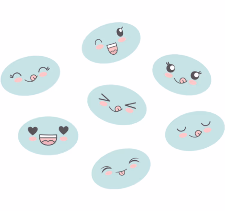Otroška rolo senčila s prikupnimi anime obrazi - TenStickers