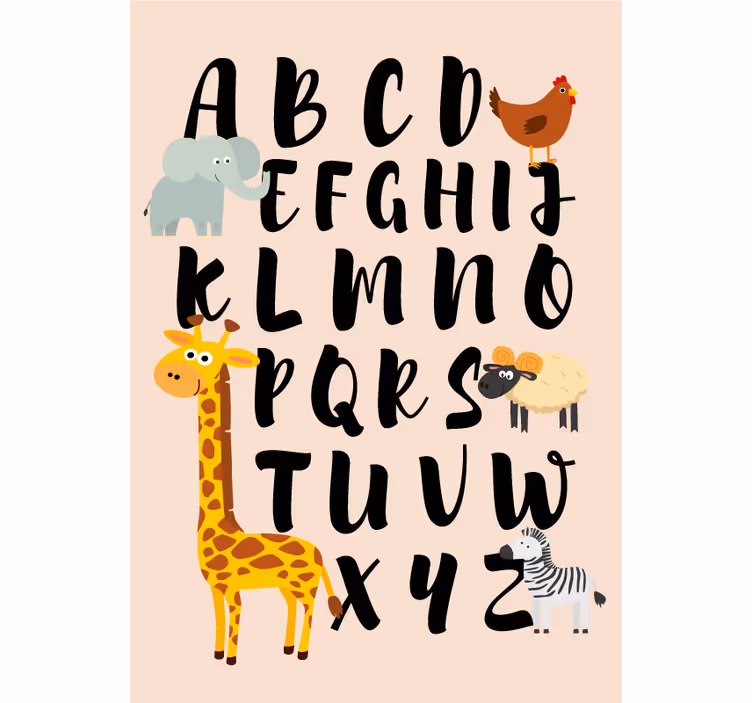 Otroška rolo senčila živali igrajo z abecedo - TenStickers