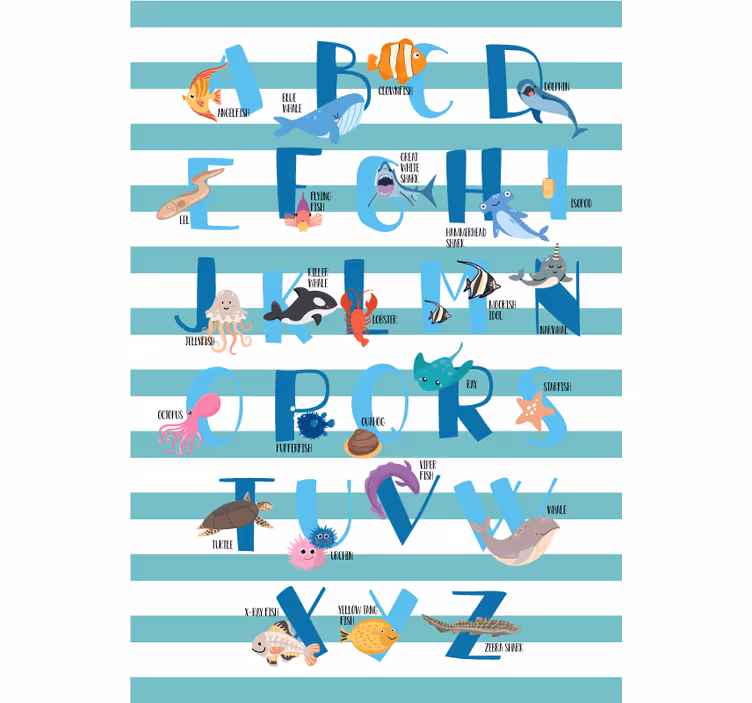 Otroška rolo senčila ocean abeceda - TenStickers