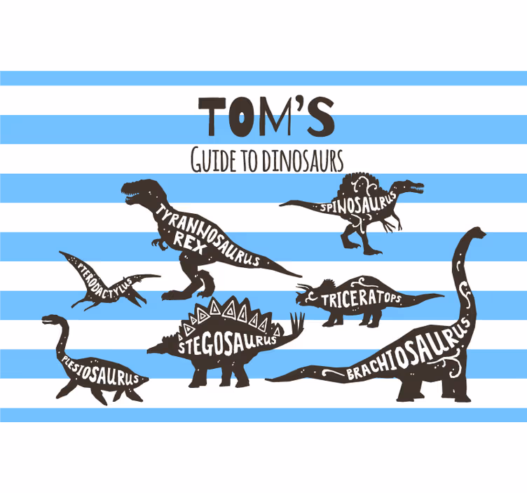 Otroška rolo senčila z imeni dinozavrov - TenStickers
