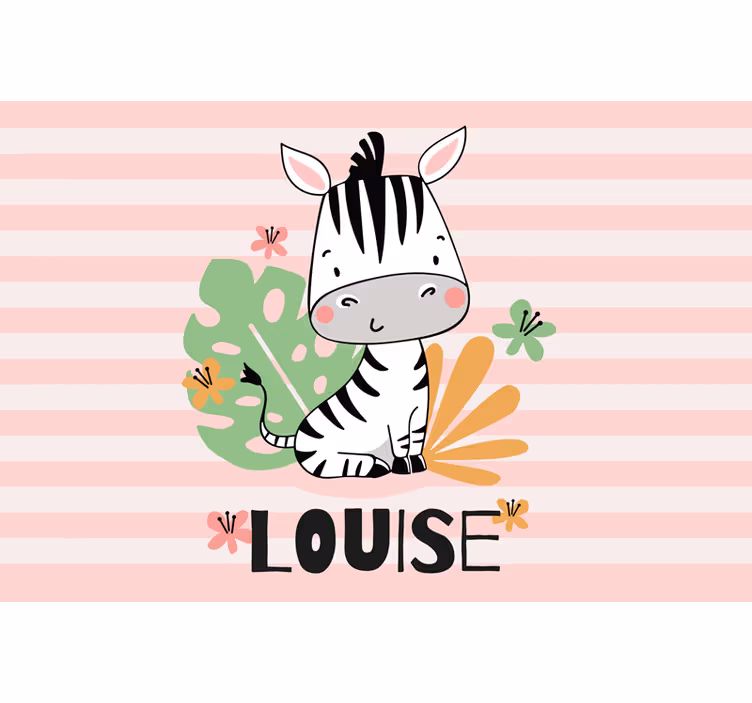Otroška rolo senčila čudovita zebra z imenom - TenStickers