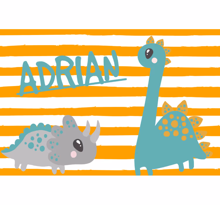 Otroška rolo senčila dinosaurji modri in oranžni - TenStickers
