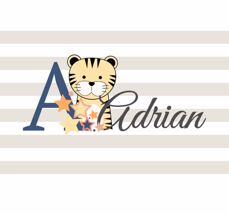 Otroška rolo senčila tiger z imenom - TenStickers