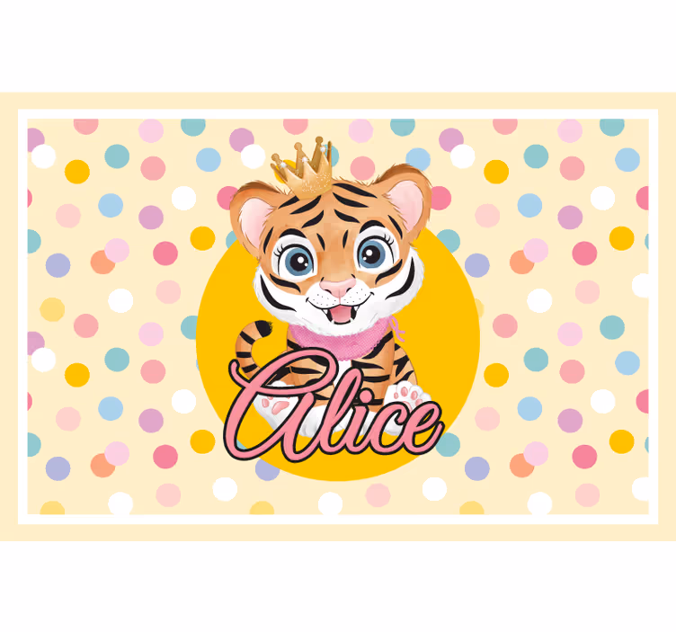 Otroška rolo senčila ljubek tiger za deklico z imenom - TenStickers