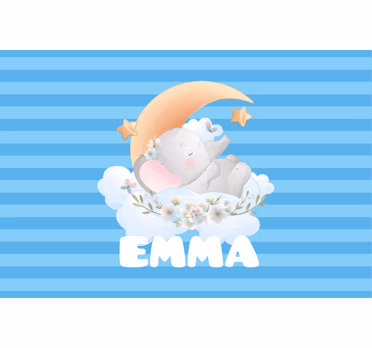 Otroška rolo senčila s slončkom in imenom - TenStickers