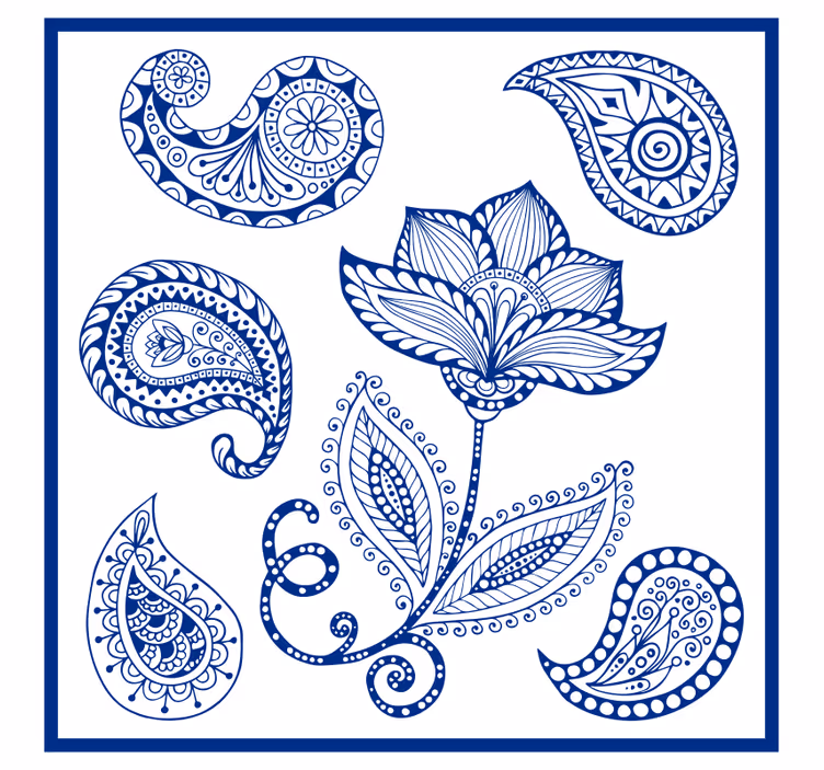 Rolo zavesa za kuhinjo paisley in cvetlice - TenStickers