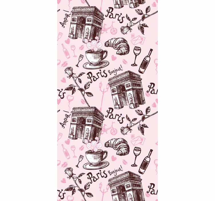Rolo zavesa za kuhinjo romantični pariz - TenStickers
