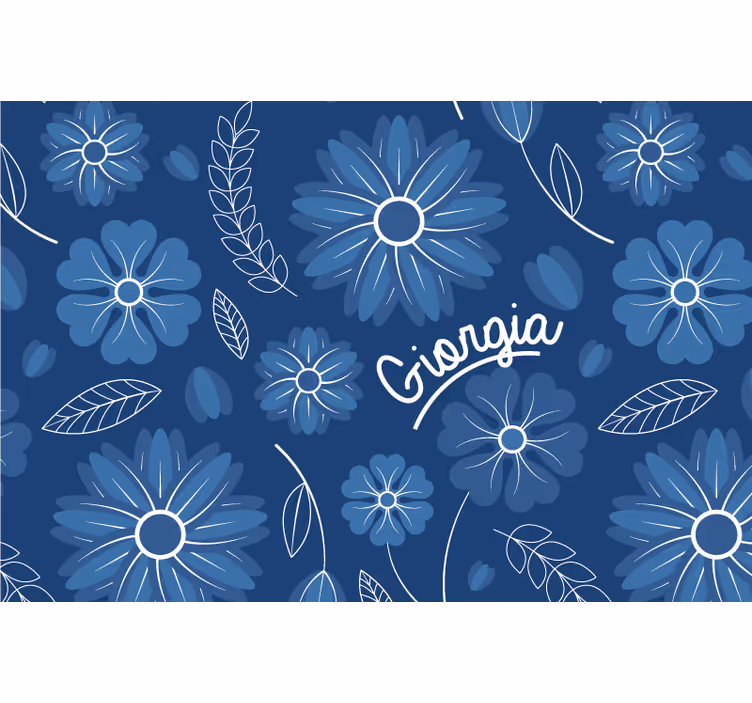 Modri senčniki za okna eleganten dizajn modrih cvetov - TenStickers