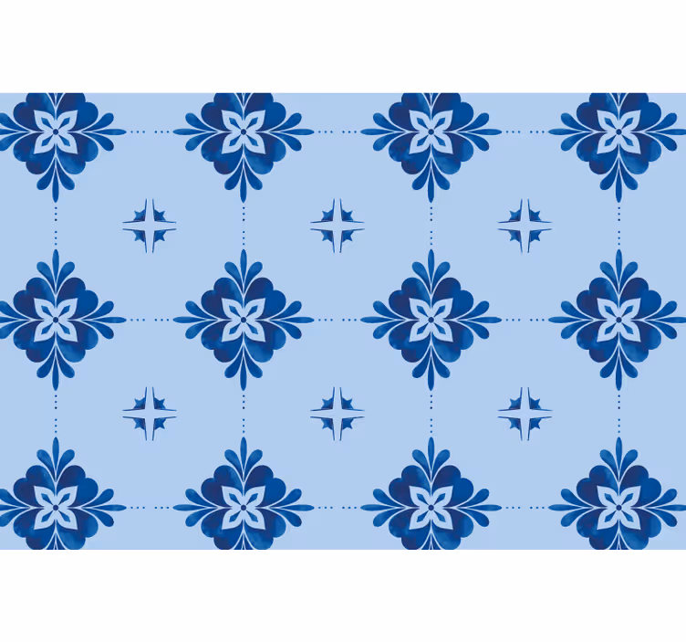 Modri senčniki za okna modri vrtinčasti ploščice - TenStickers