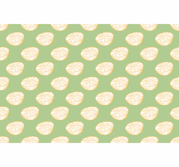 Zeleno rolo zaveso ročno narisane limone - TenStickers