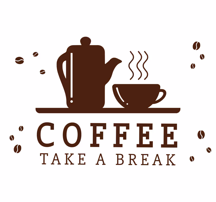 črni roloji kavni koncept na belem ozadju - TenStickers