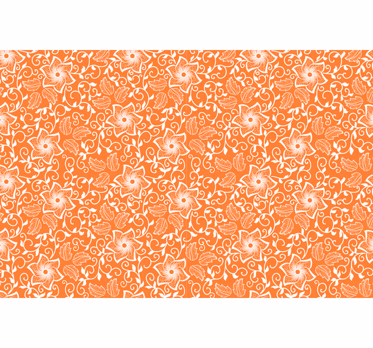 Oranžna rolo zavesa z vzorcem paisley cvetja - TenStickers