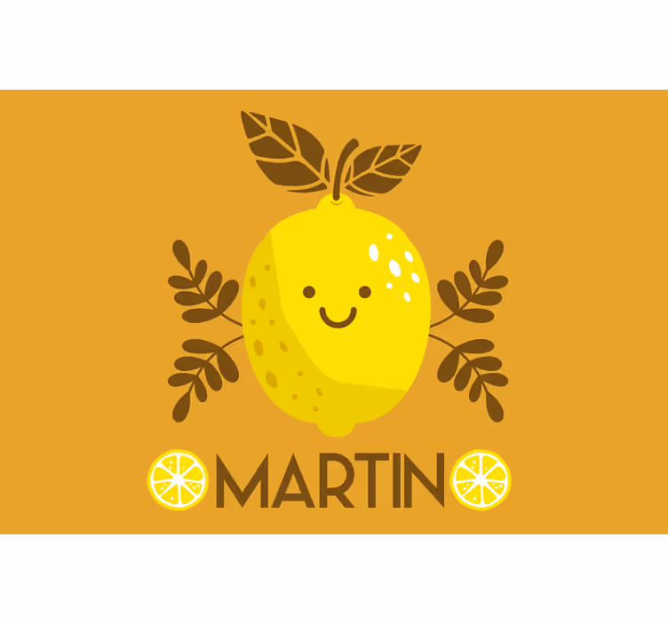 Oranžna rolo zavesa s smeškoti limonami po meri - TenStickers
