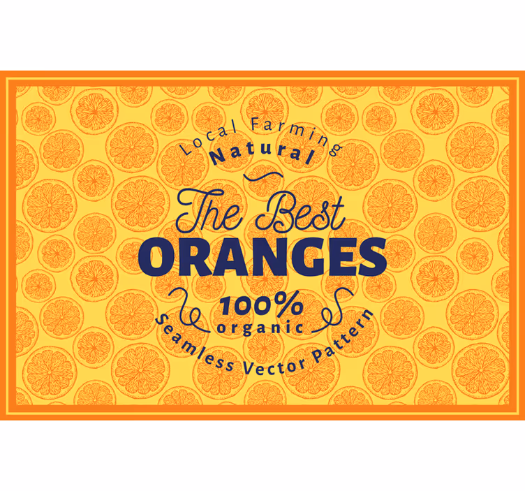 Oranžna rolo zavesa z ročno narisanim okvirjem - TenStickers