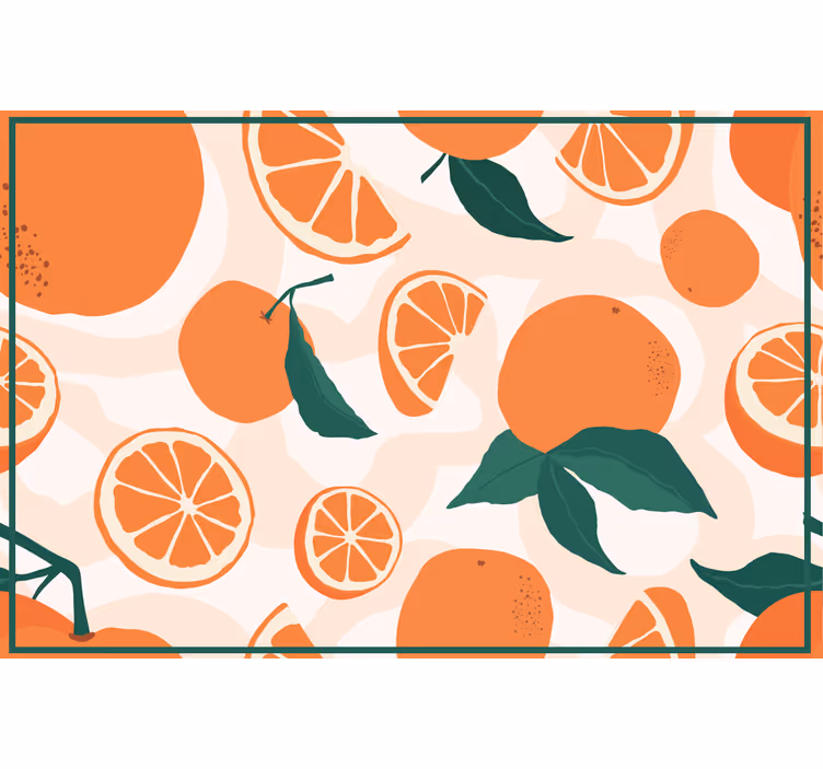 Oranžna rolo zavesa koščki mandarin - TenStickers