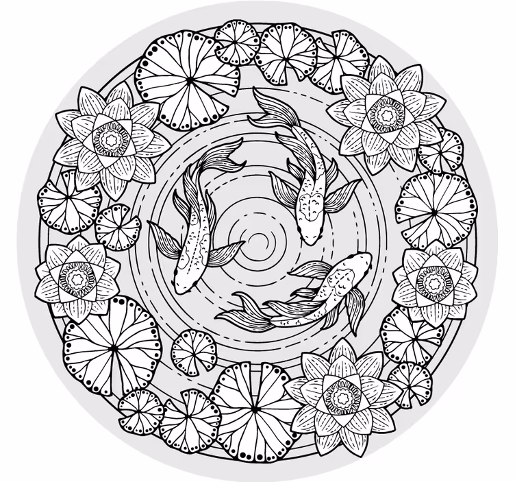 Rolo zavesa za spalnico lotus in koi karpi - TenStickers