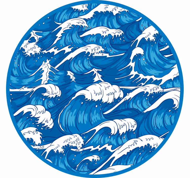 Rolo zavesa za spalnico japonski valovi - TenStickers