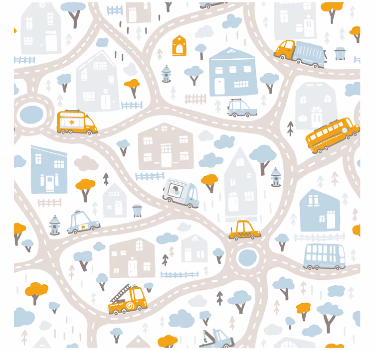 Otroška rolo senčila zemljevid risb doodle - TenStickers