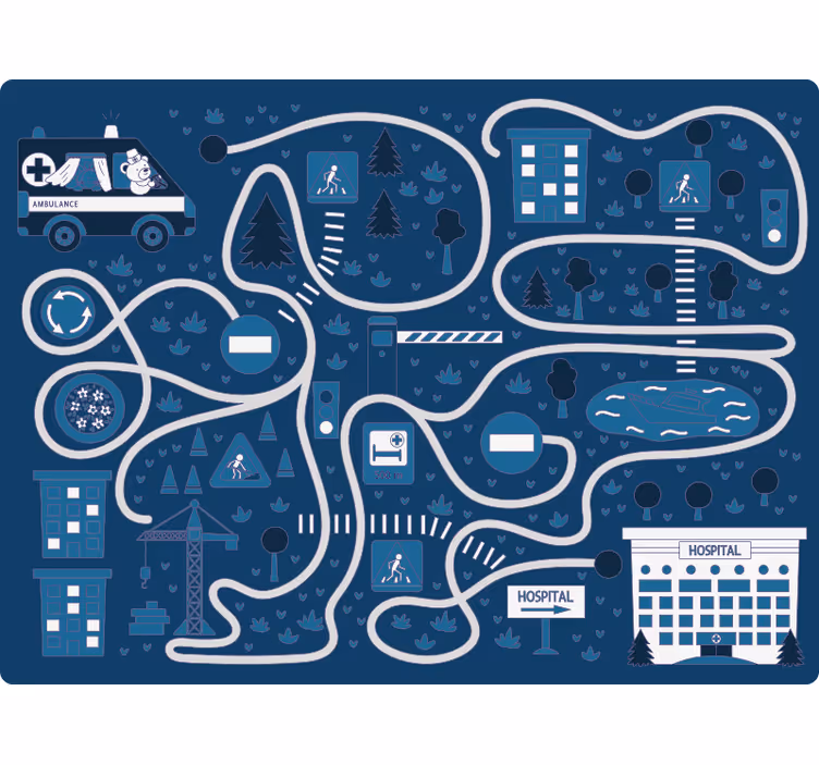 Otroška rolo senčila nordijska modra cesta - TenStickers