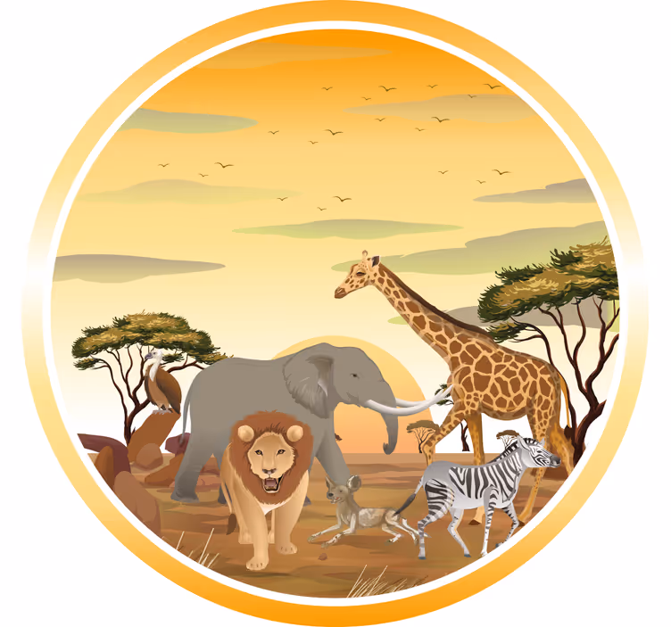 Otroška rolo senčila z afriškimi živalmi in rastlinami - TenStickers