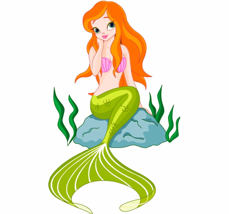Rolo zavesa za najstnika sirena v sedečem položaju - TenStickers
