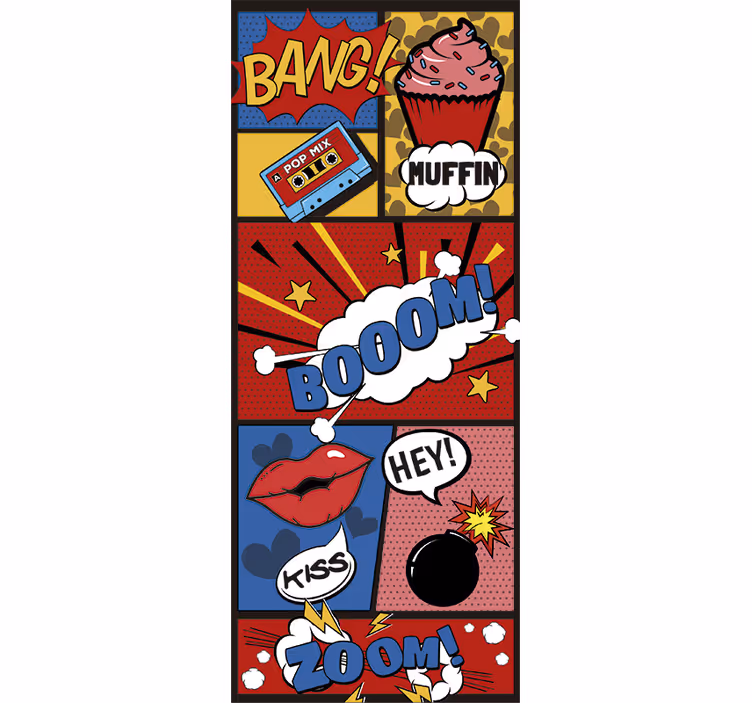 Rolo zavesa za najstnika vrata v comic pop art slogu - TenStickers