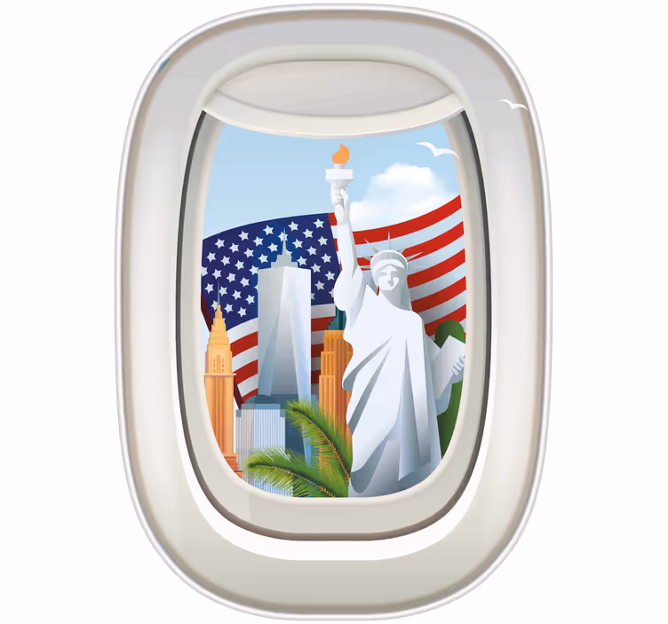 Rolo zavesa za najstnika amerika skozi okno letala - TenStickers