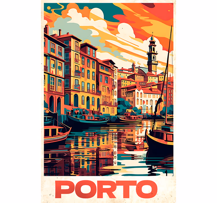 Letnik senčilo oporto vintage plakat - TenStickers