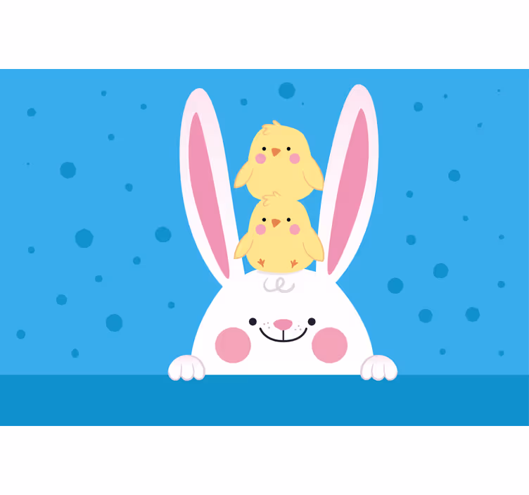 Zabavno senčilo zajec s kokošmi - TenStickers
