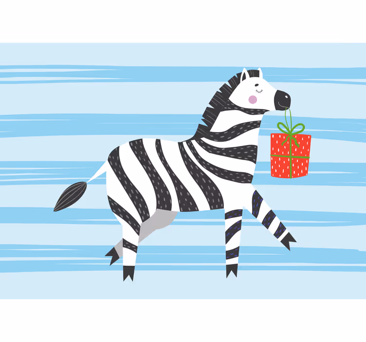 Zabavno senčilo rojstnodnevna zebra - TenStickers